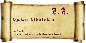 Nyakas Nikoletta névjegykártya